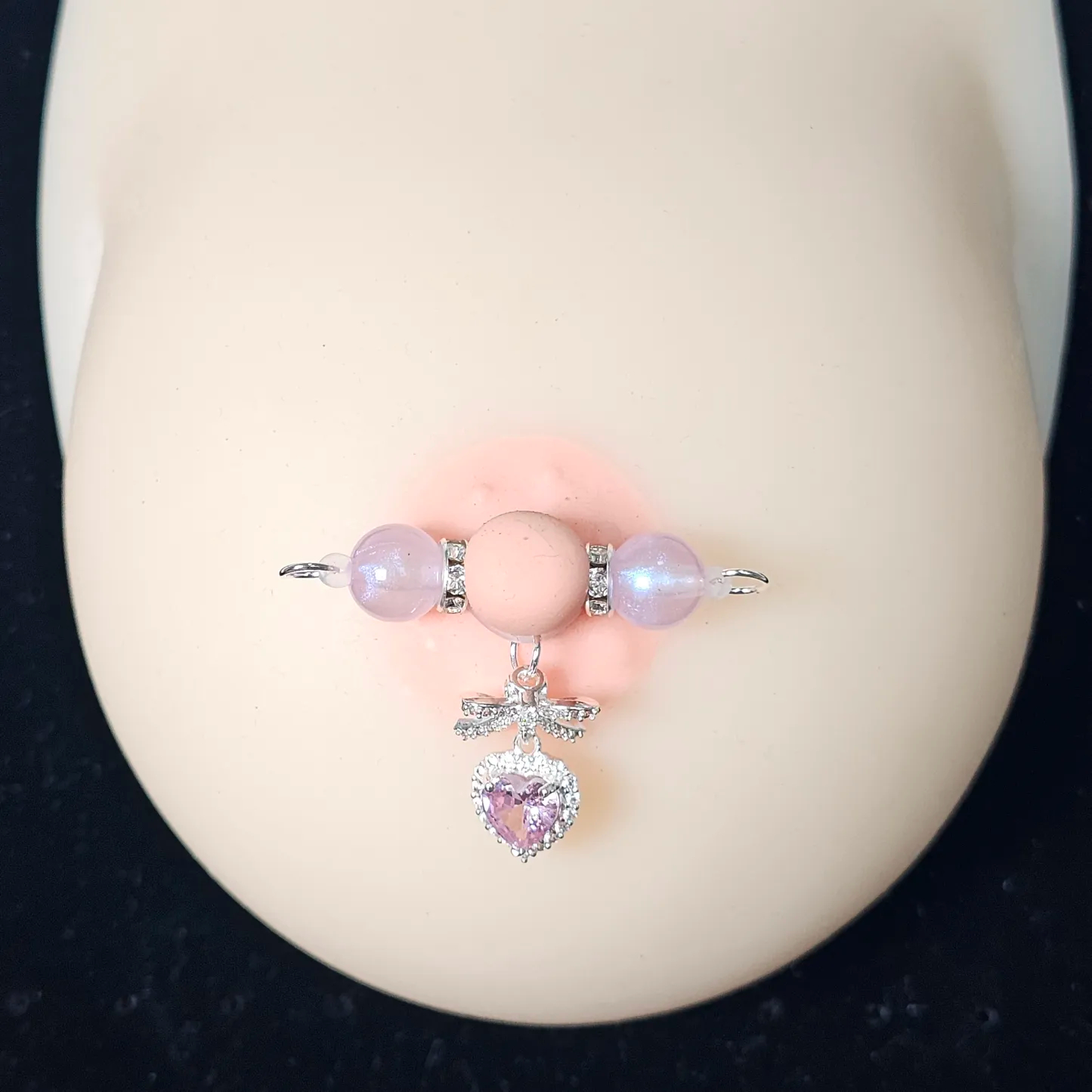 Pink Beaded Bow Adjustable Nipple Clamp SM Accessories - image 1