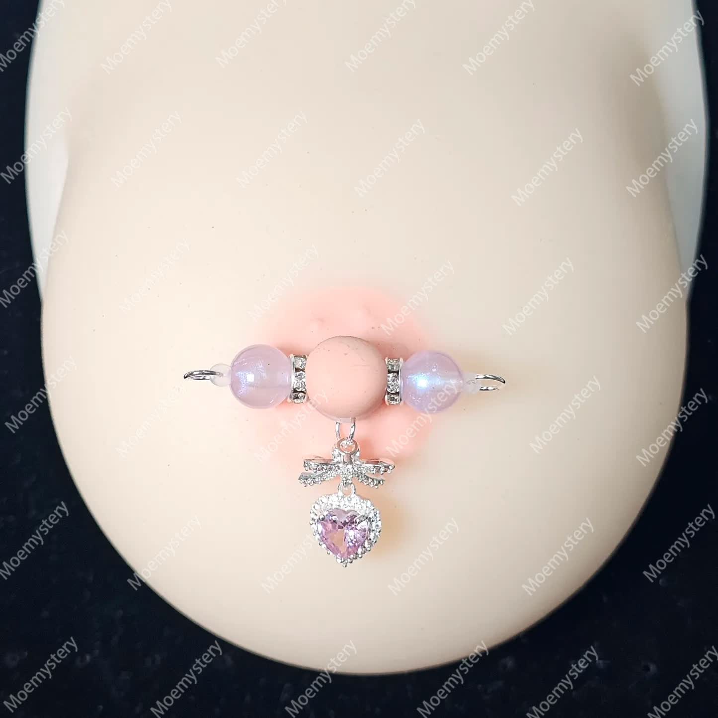 Pink Beaded Bow Adjustable Nipple Clamp SM Accessories - image 1