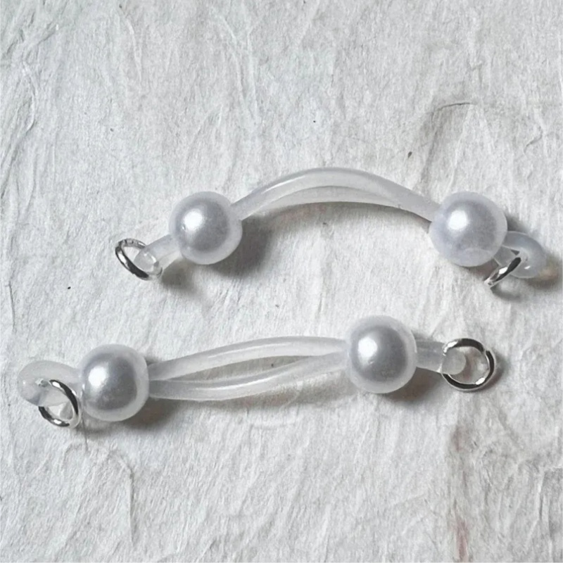Pearl Adjustable Non-Piercing Nipple Rings - Silver - 2 (a pair) - image 2