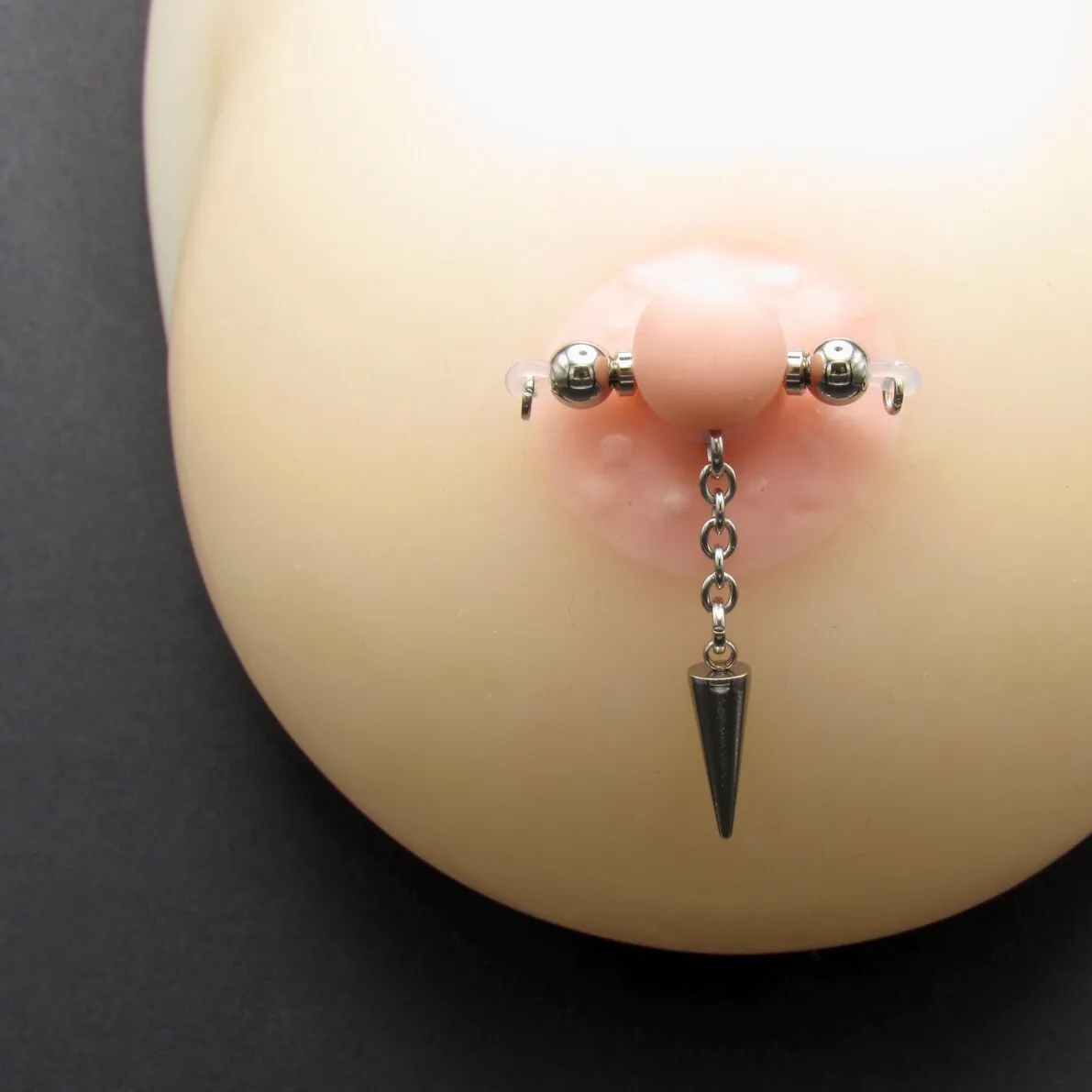 Spike Pendant Adjustable Nipple Clamp Lingerie Accessories - Silver - 2 (a pair) - image 2