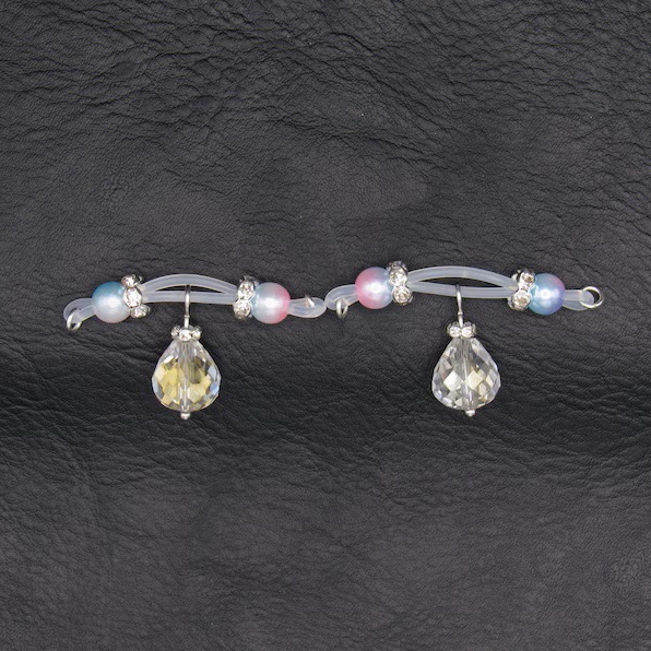 Barbell Nipple Rings - White - 2 pack(one pair) - image 2