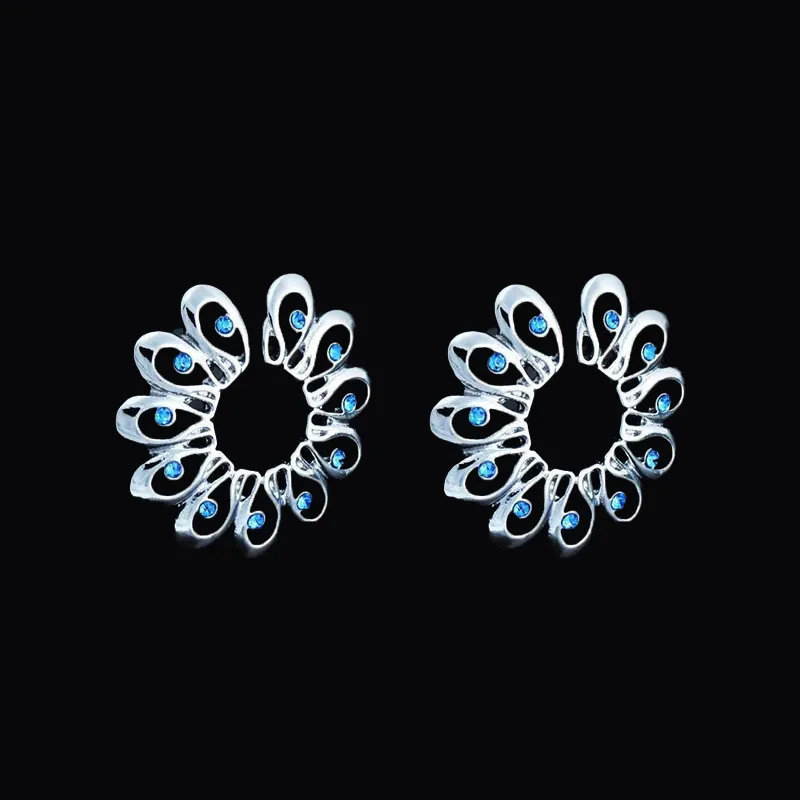 Peacock Feather Petal Nipple Ring - Blue - 2（ a pair） - image 2