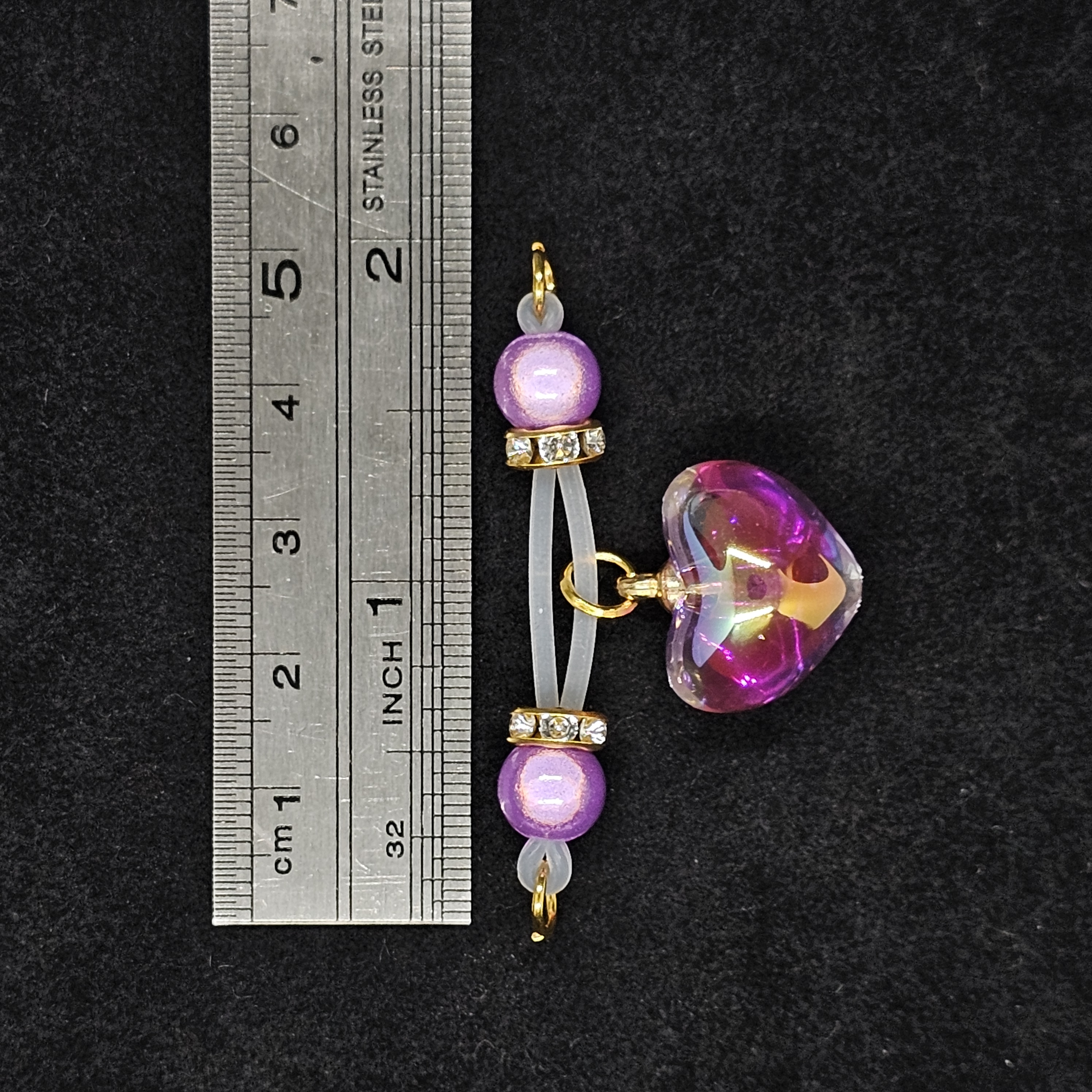 Purple Bead Heart Charm Nipple Ring Adjustable Lingerie Accessories - image 5