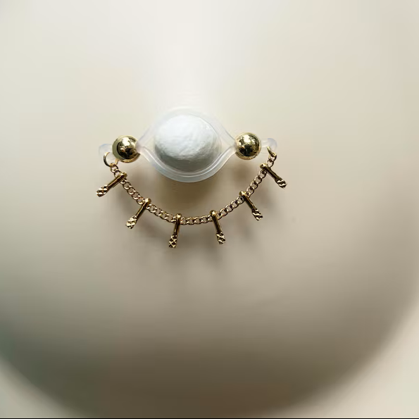 Gold Ball Chain Nipple Ring Adjustable Lingerie Accessories - image 4