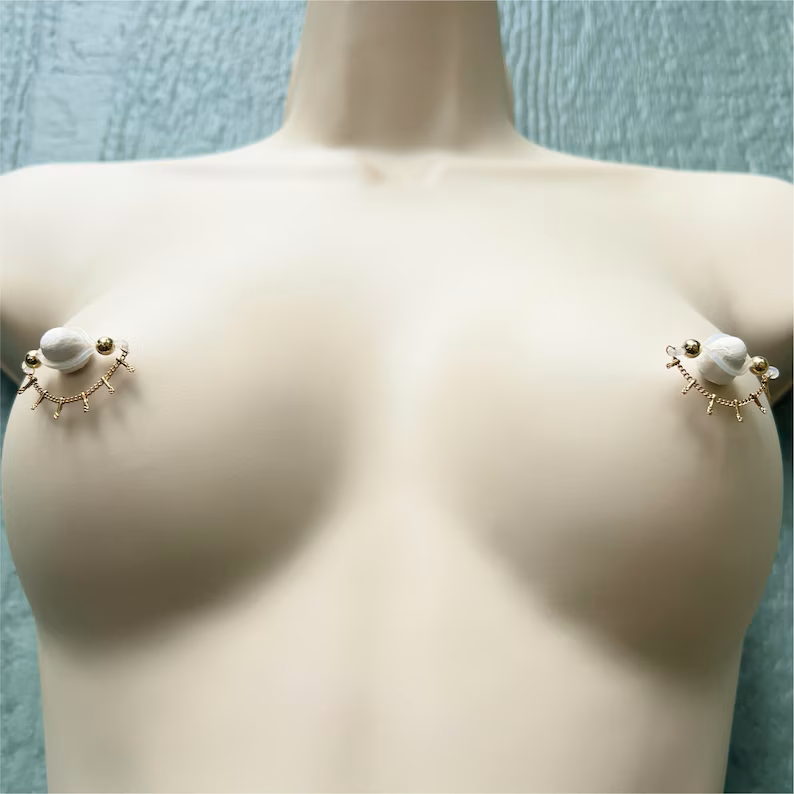 Gold Ball Chain Nipple Ring Adjustable Lingerie Accessories - image 5