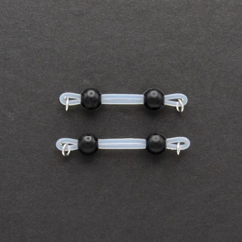 Blue Bead Nipple Ring Adjustable Lingerie Accessories - Black - 2 pack (one pair) - image 3