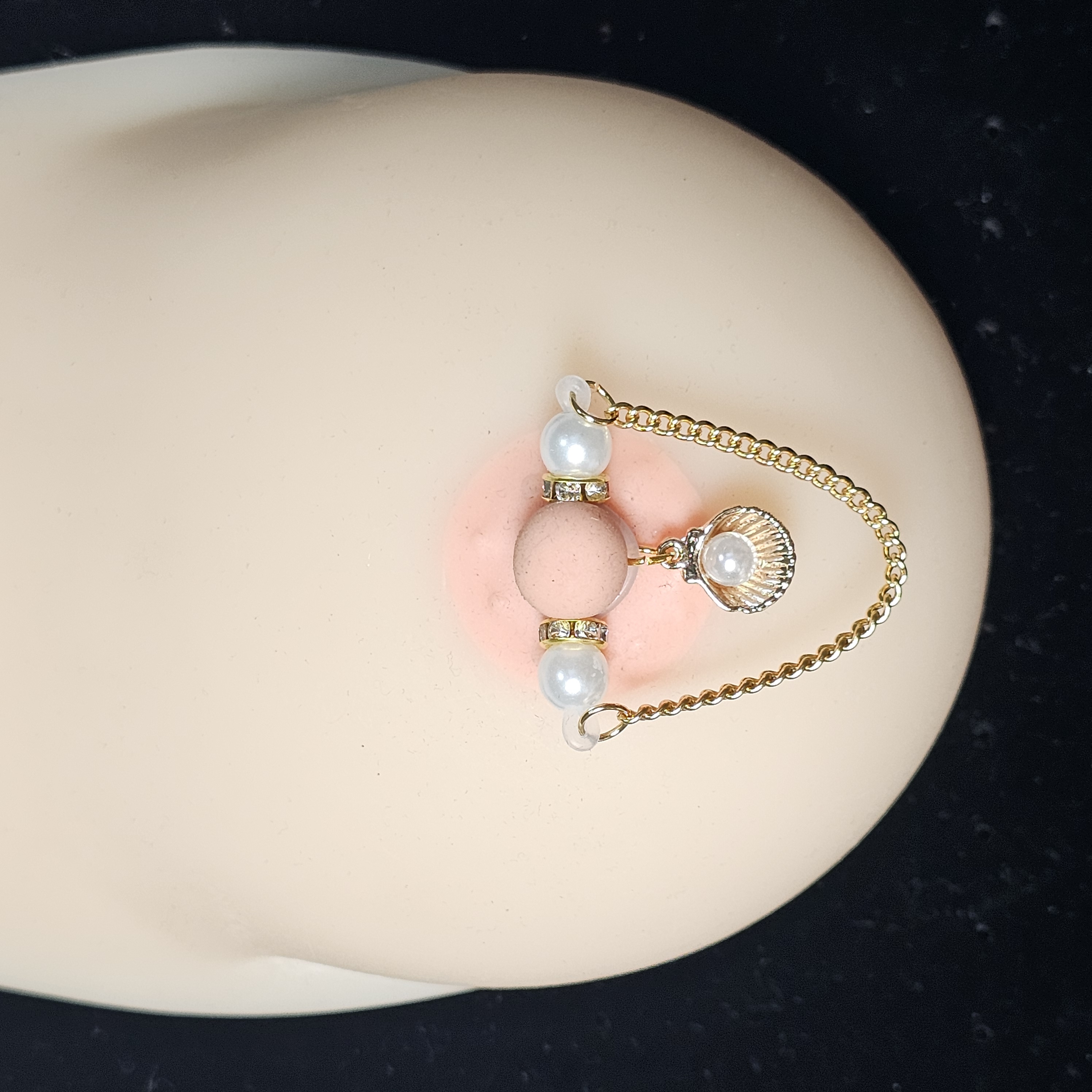 Pearl Shell Charm Chain Adjustable Nipple Clamp Lingerie Accessories - image 1