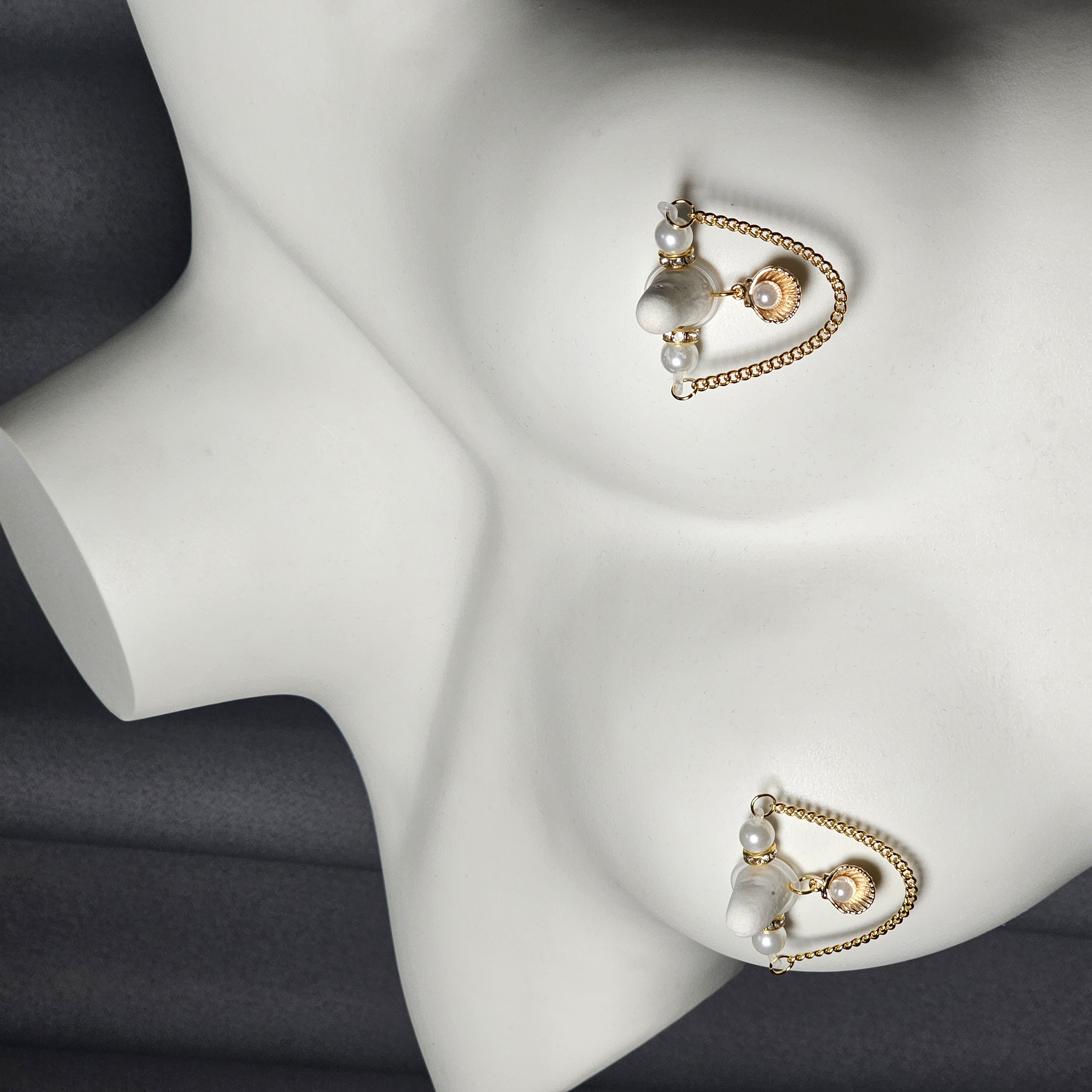 Pearl Shell Charm Chain Adjustable Nipple Clamp Lingerie Accessories - image 3