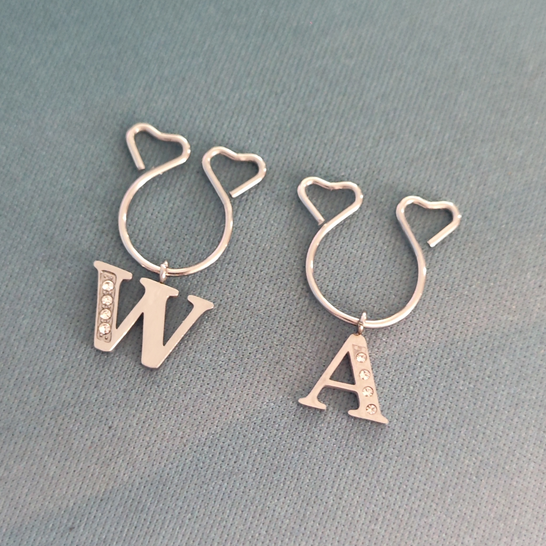 Custom diamond letter Nipple Ring Adjustable Lingerie Accessories - Silver - 2 pack (one pair) - image 3