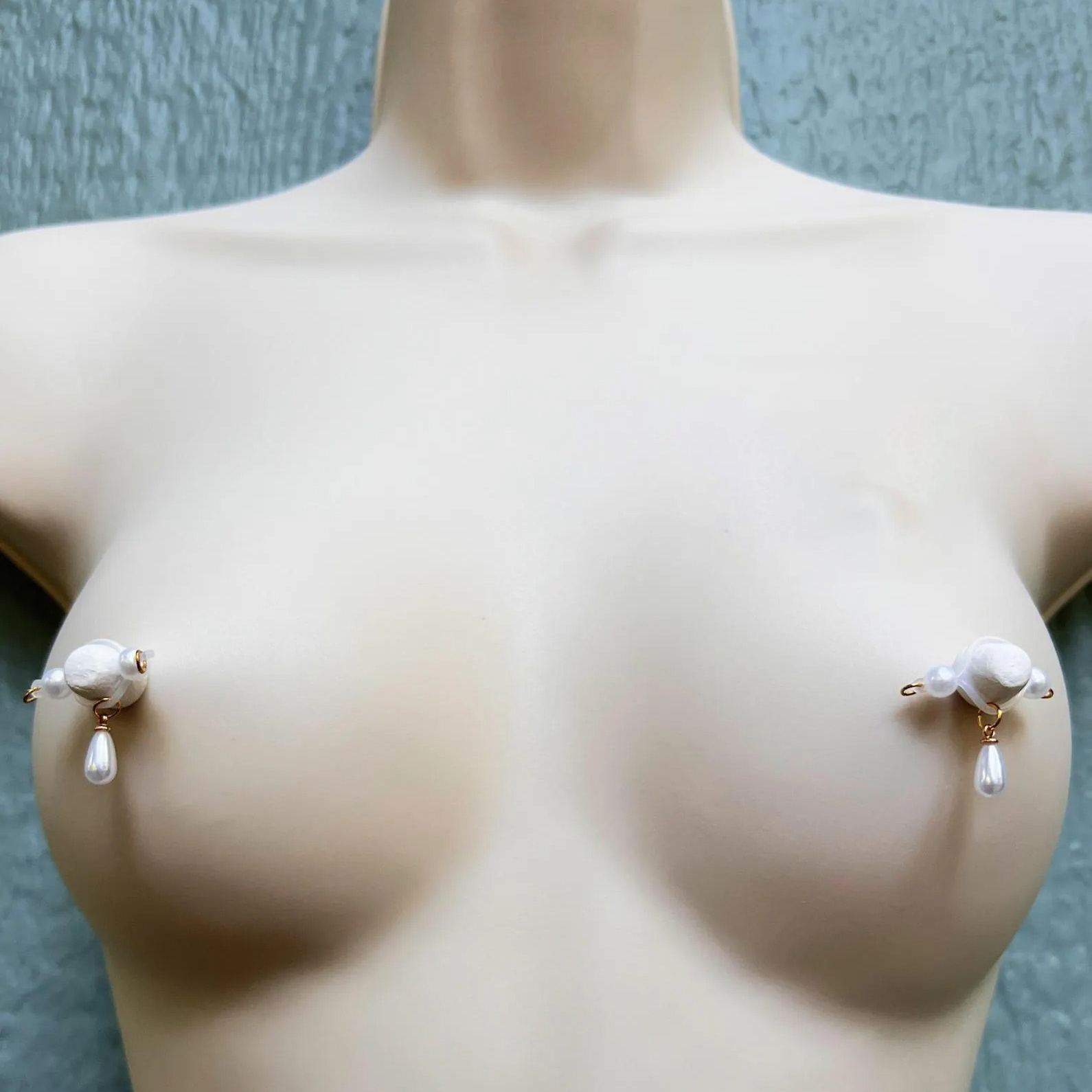 Pearl Pendant Adjustable Non-Piercing Nipple Rings - image 2