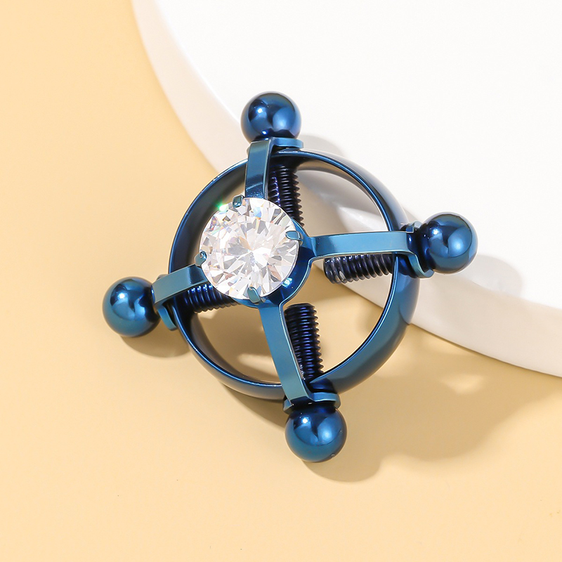 Titanium Steel Adjustable Nipple Ring Adjustable Lingerie Accessories - Blue - 2 pack (one pair) - image 6