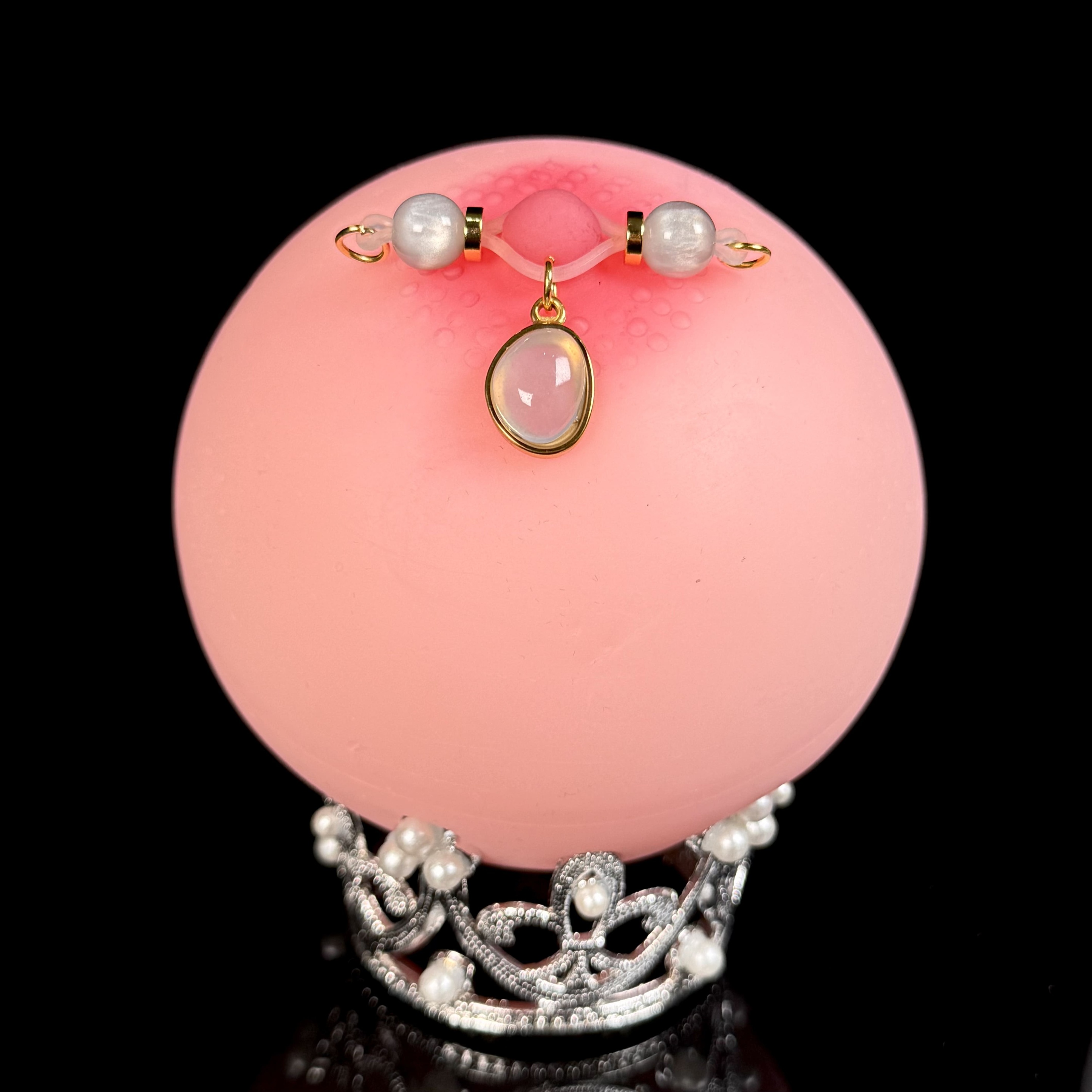Aurora Amber Pendant Adjustable Non-Piercing Nipple Rings - image 4