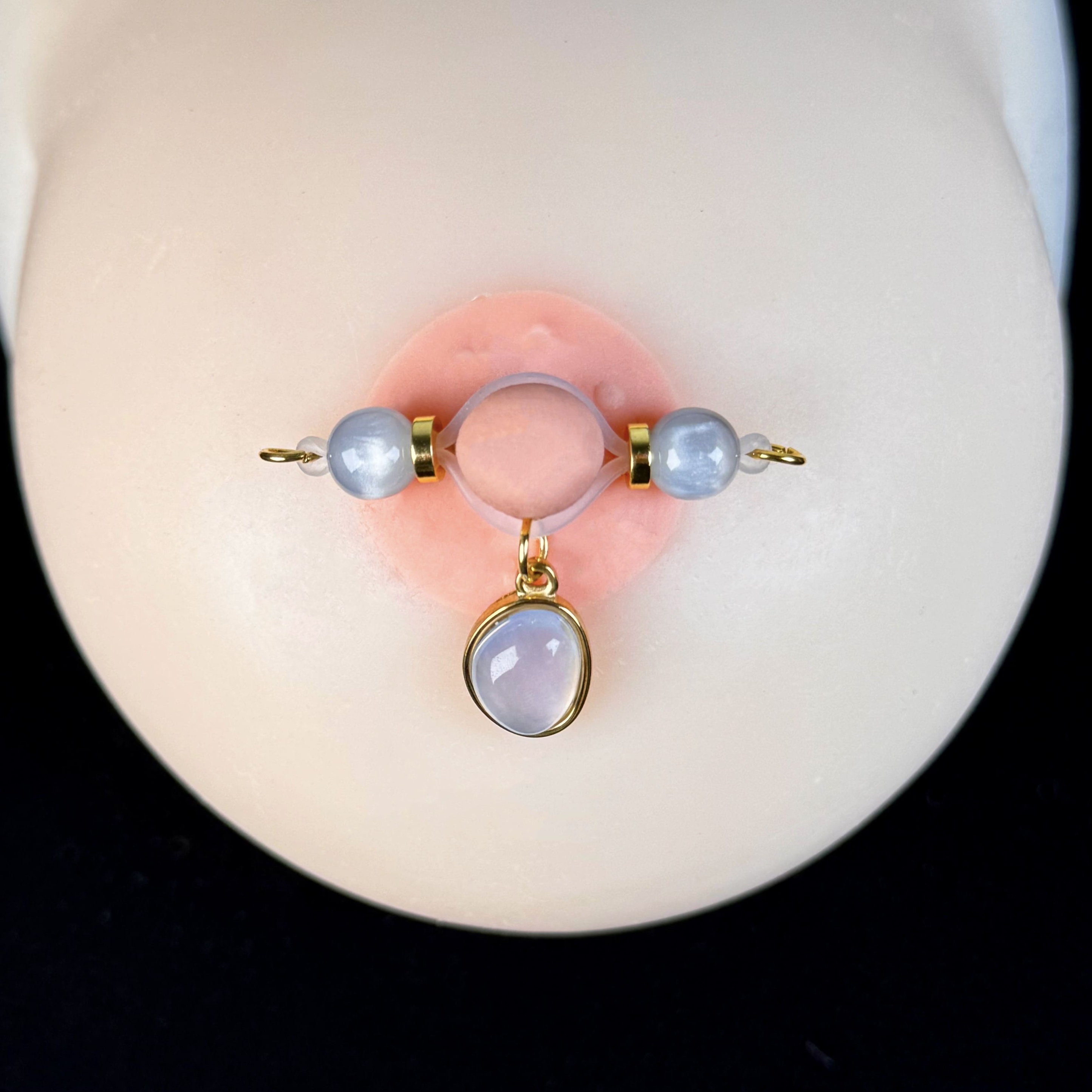 Aurora Amber Pendant Adjustable Non-Piercing Nipple Rings - image 2