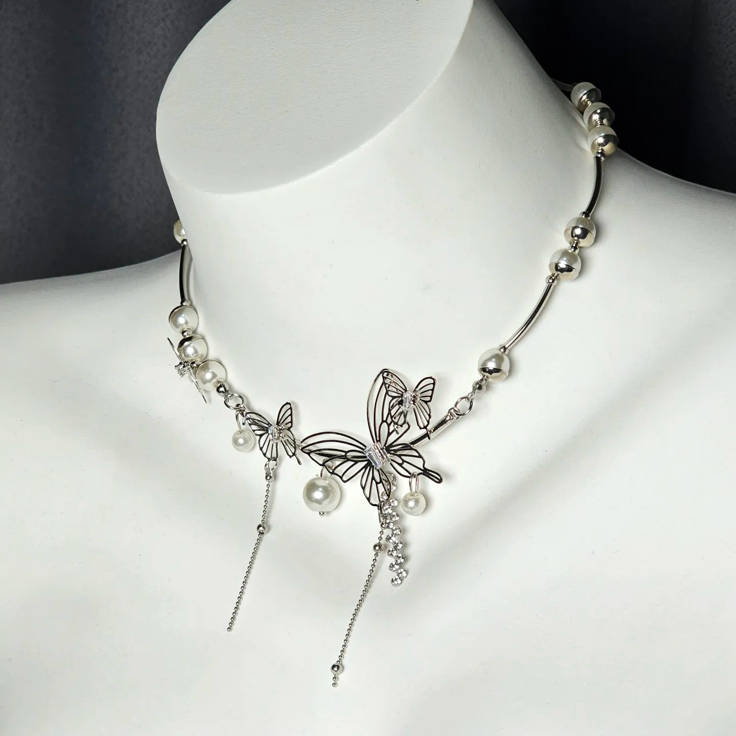 Pearl Butterfly Necklace Nipple Clamp Adjustable Lingerie Accessories - image 4