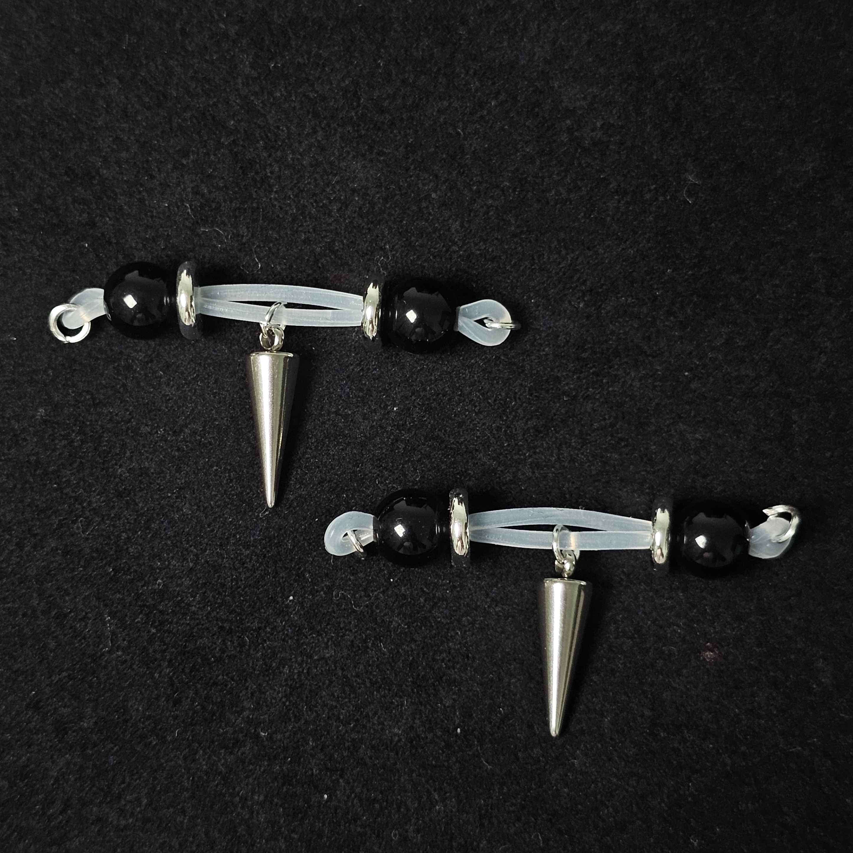 Gravity Nipple Ring Adjustable Lingerie Accessories - Black - 2 pack (one pair) - image 2