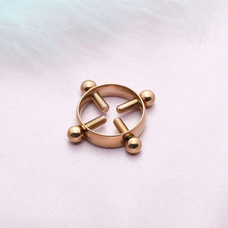 Rose Gold Round Nipple Clamp Adjustable Lingerie Accessories - image 2