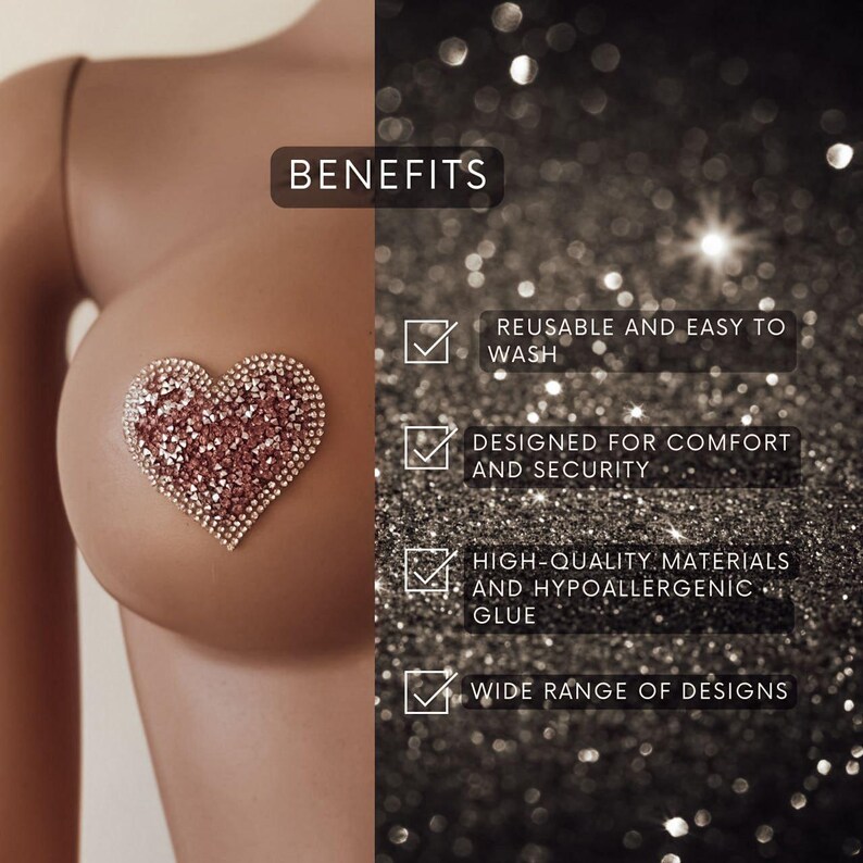Rhinestone Chest Stickers Nipple Jewelry - image 6