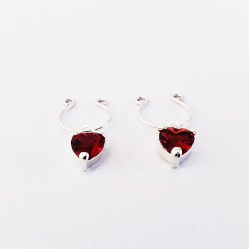 Heart-shaped Adjustable Non-Piercing Nipple Rings - image 3