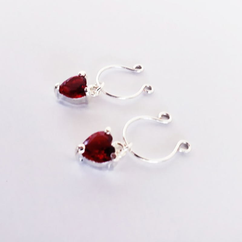 Heart-shaped Adjustable Non-Piercing Nipple Rings - image 4