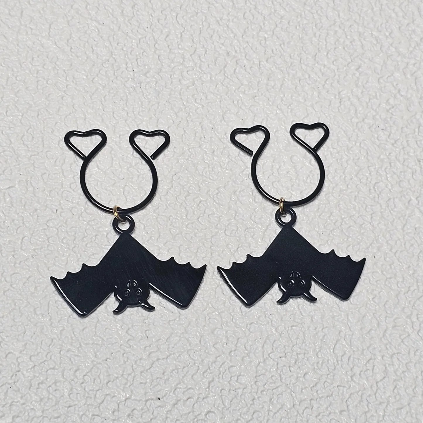 Gothic Bat Nipple Clamp Adjustable Lingerie Accessories - Black - 2（ a pair） - image 2