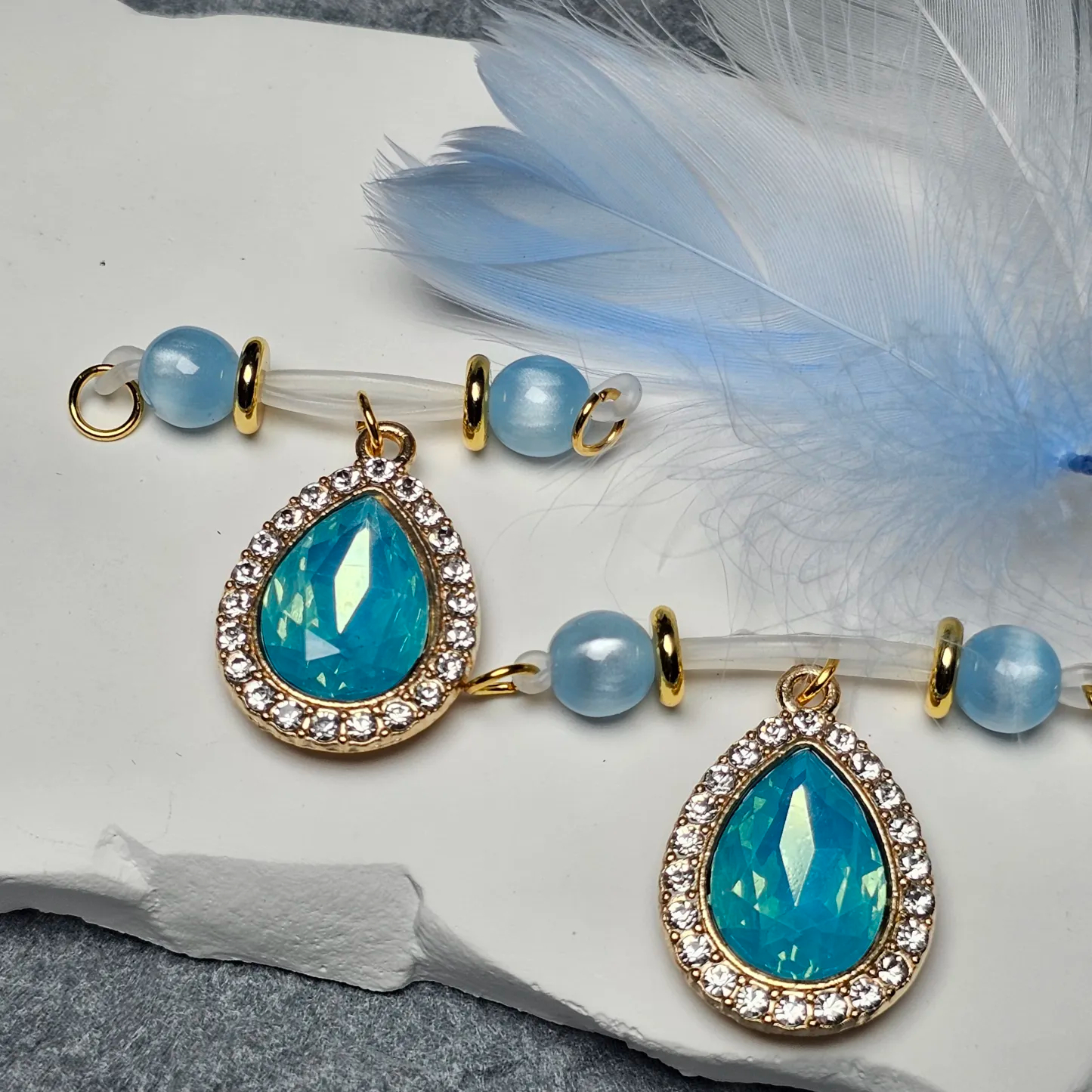 Blue Rhinestone Nipple Clamp Adjustable Lingerie Accessories - image 3