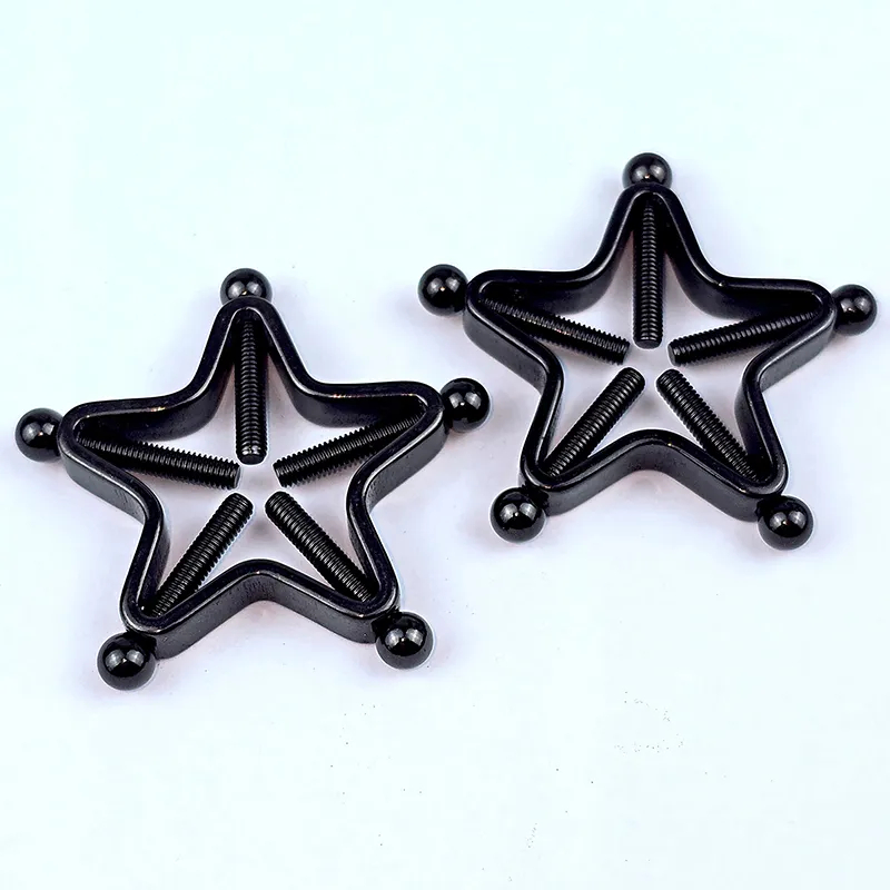 Star Nipple Clamp Adjustable Lingerie Accessories - Black - One pair (2 pieces) - image 1