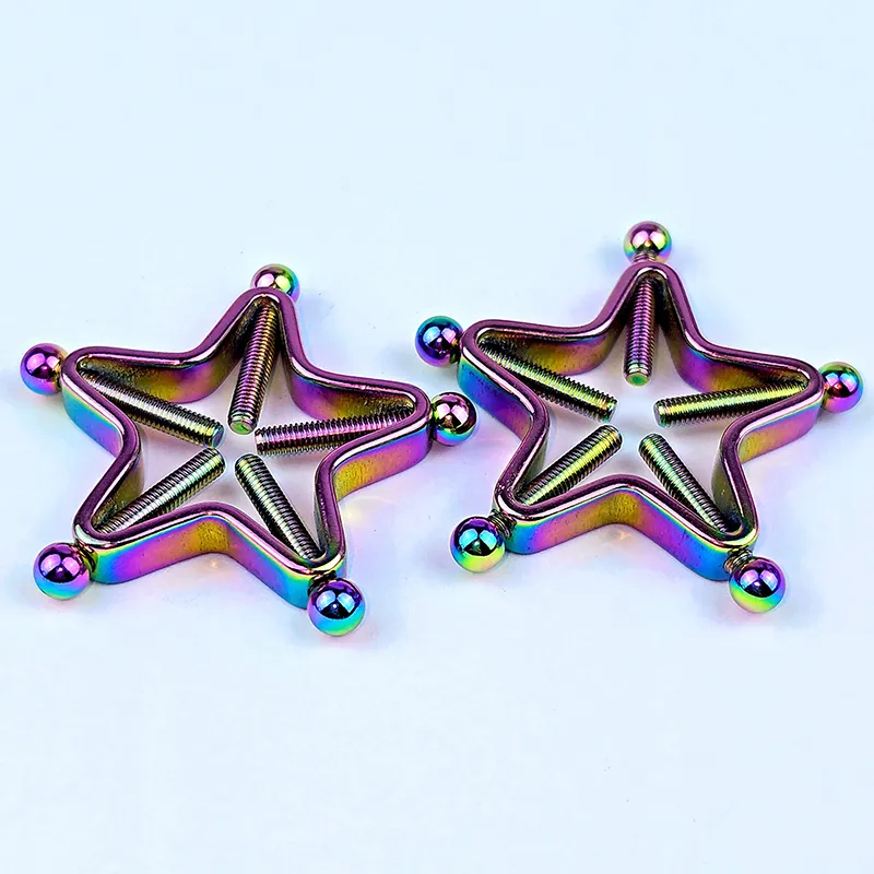 Star Nipple Clamp Adjustable Lingerie Accessories - Rainbow Color - One pair (2 pieces) - image 4