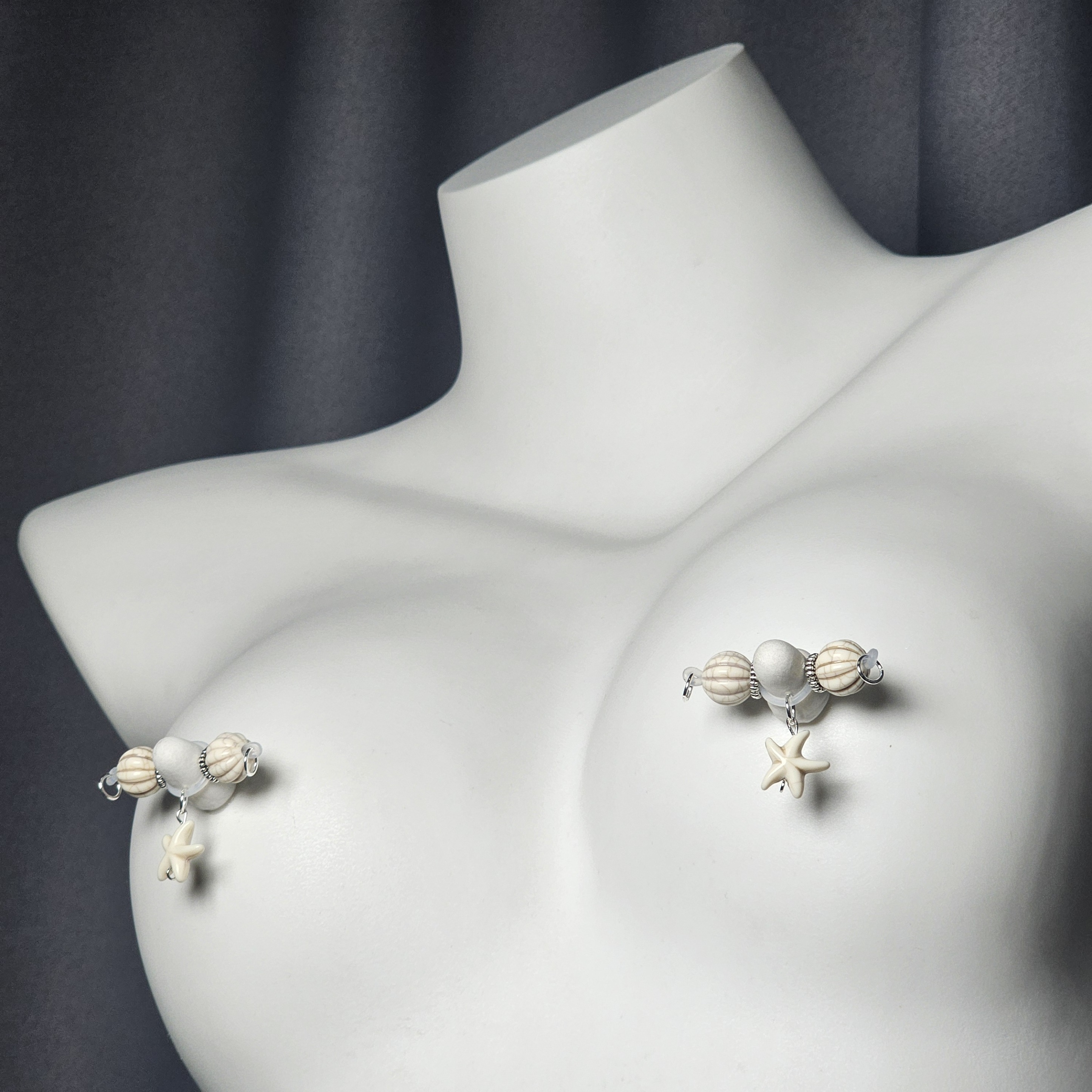 Pearl Star Adjustable Non-Piercing Nipple Rings - image 4