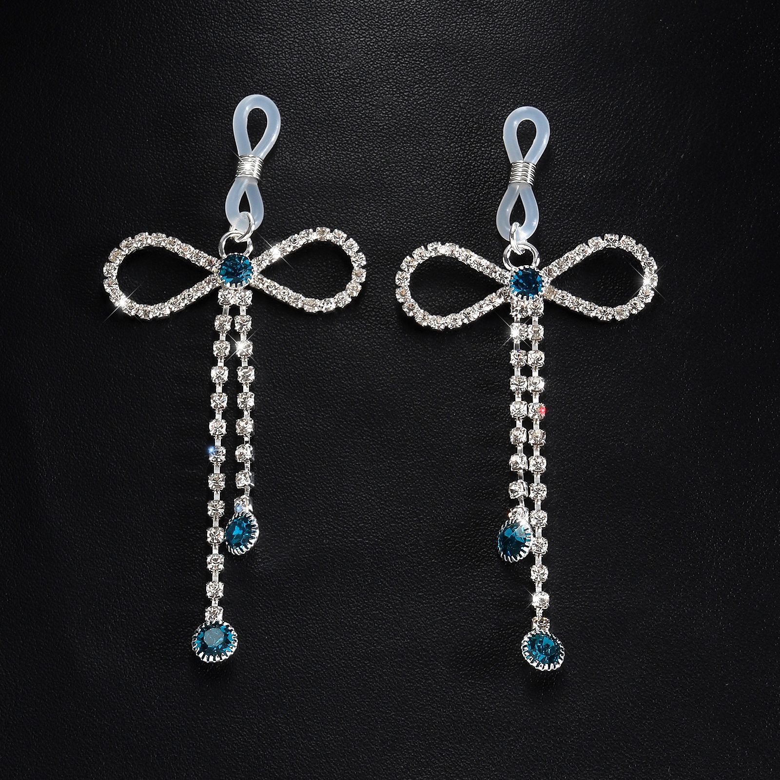 Starry Teal Bow Nipple Ring Adjustable Lingerie Accessories - image 5