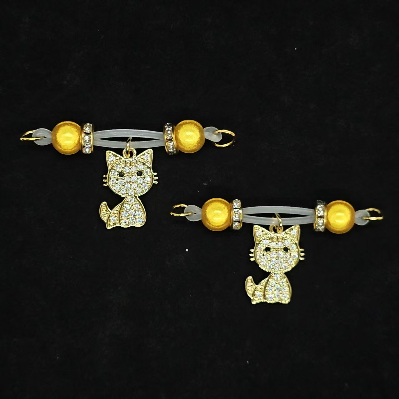 Feline Desire Nipple Ring Adjustable Lingerie Accessories - Yellow - 2 pack (one pair) - image 2