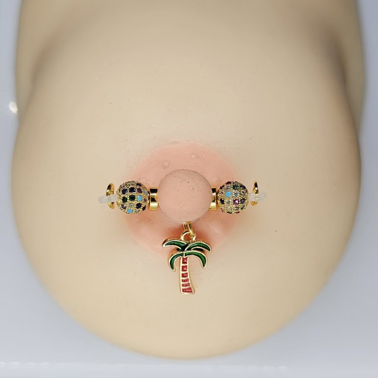 Golden Palm Adjustable Non-Piercing Nipple Rings - image 2