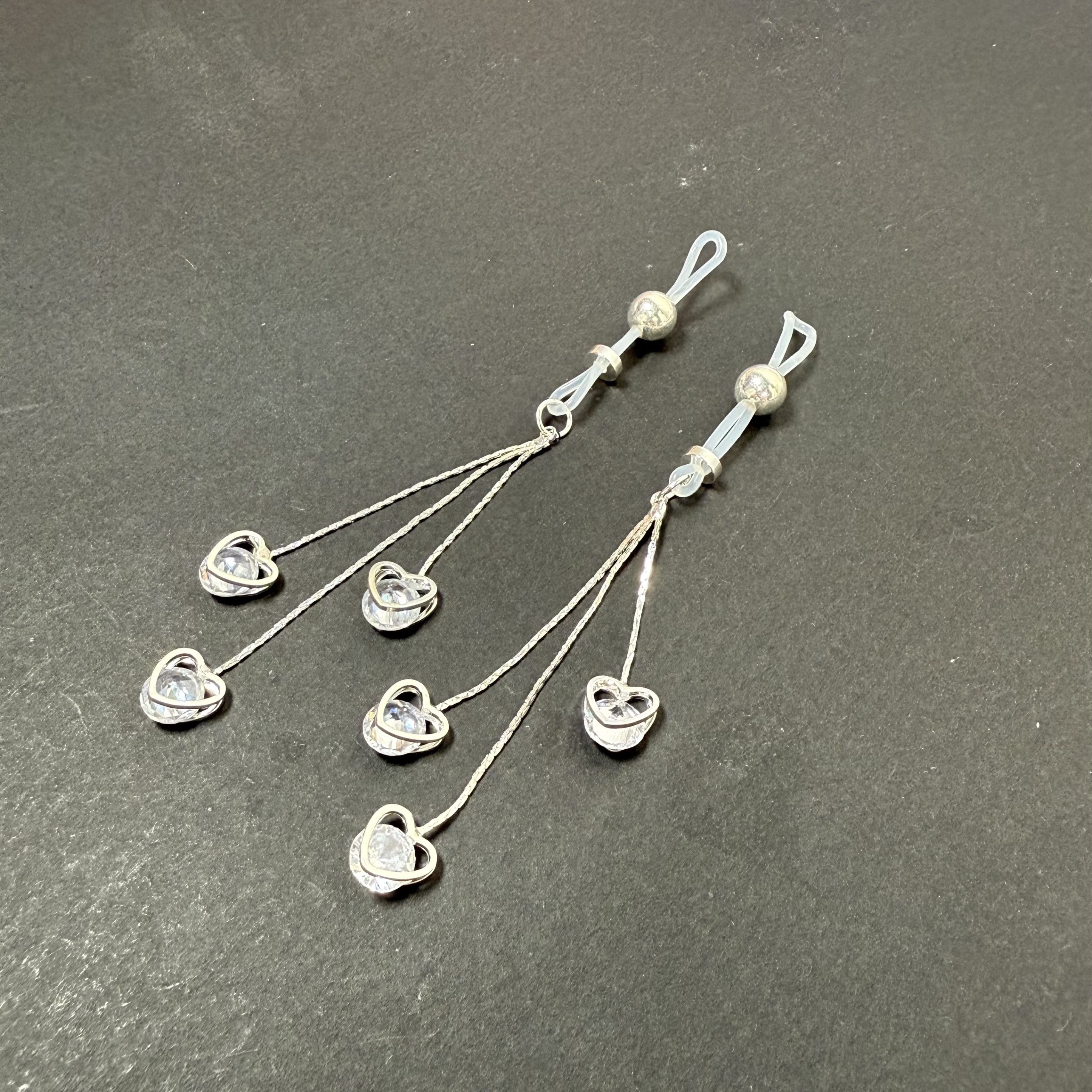 Hight-End Heart Nipple Ring Adjustable Lingerie Accessories - Silver - 2 pack (one pair) - image 2