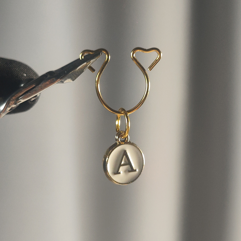 Custom Round Letter Nipple Ring Adjustable Lingerie Accessories - Gold - 2 pack (one pair) - image 5