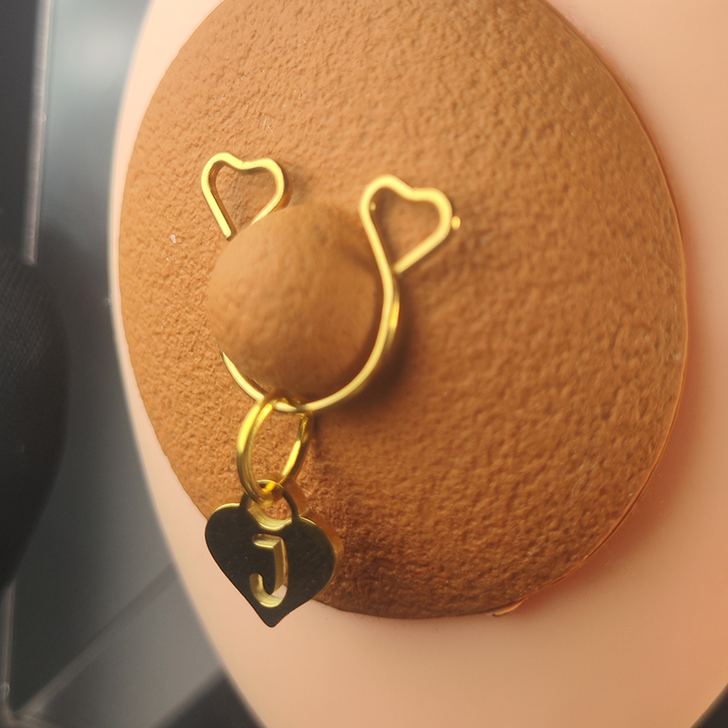 Custom Heart-shaped Hollow letter Nipple Ring Adjustable Lingerie Accessories - image 3
