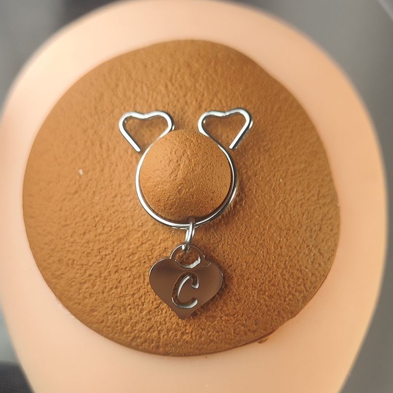 Custom Heart-shaped Hollow letter Nipple Ring Adjustable Lingerie Accessories - image 2