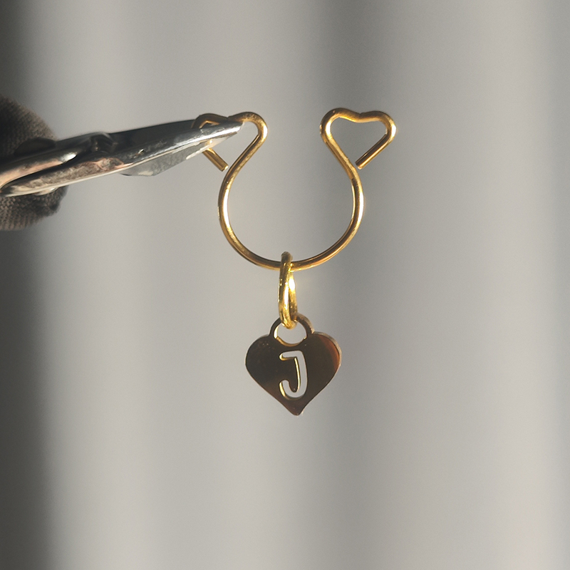 Custom Heart-shaped Hollow letter Nipple Ring Adjustable Lingerie Accessories - image 7