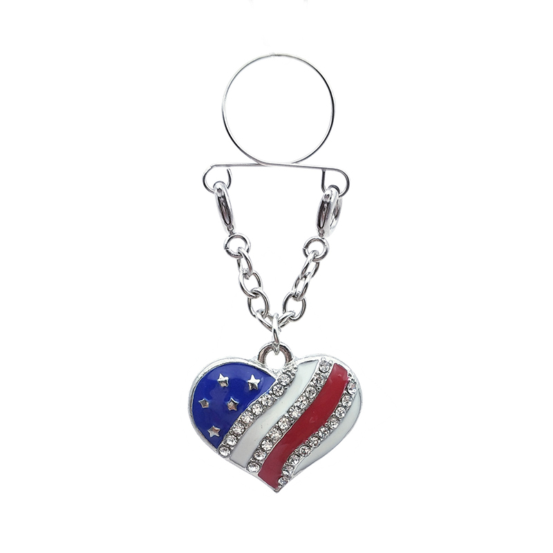 Flag Heart Shaped Nipple Ring Adjustable Lingerie Accessories - image 1