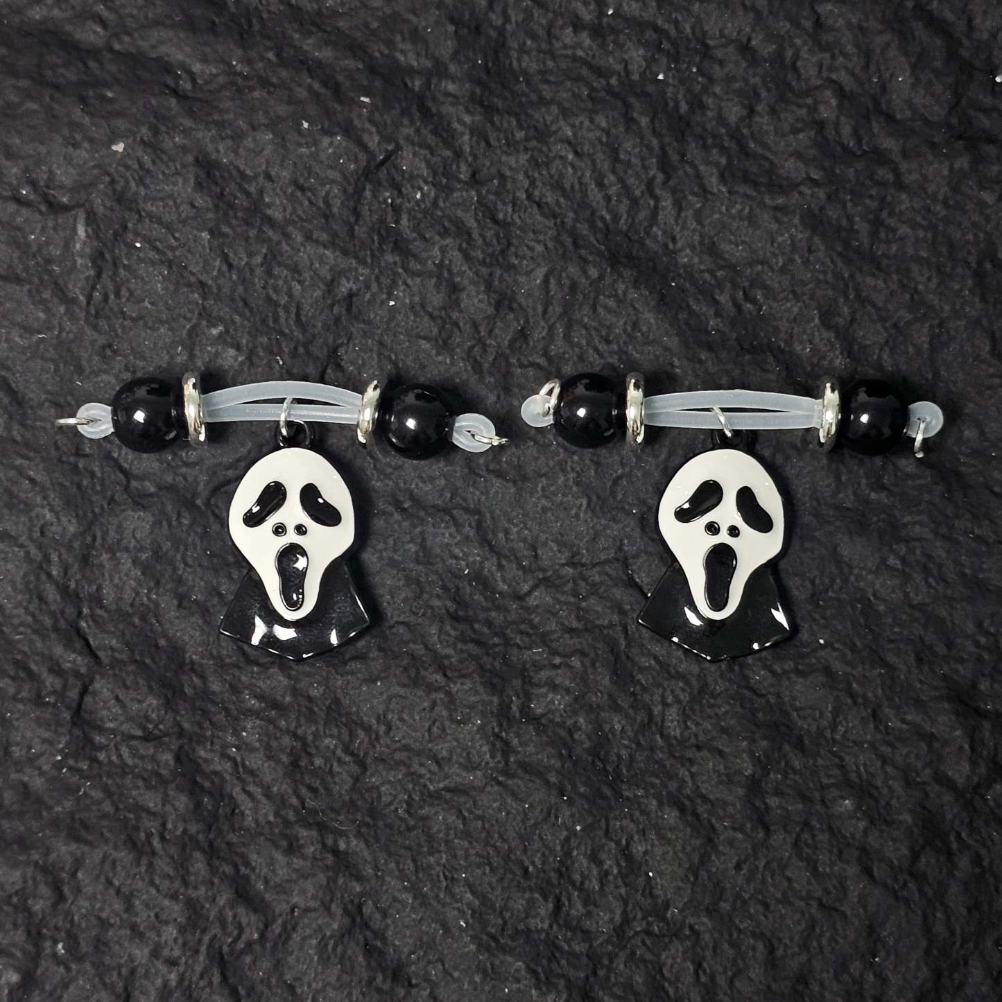 Halloween Night Mask Edition Nipple Ring Adjustable Lingerie Accessories - Black & White - 2 pack (one pair) - image 2