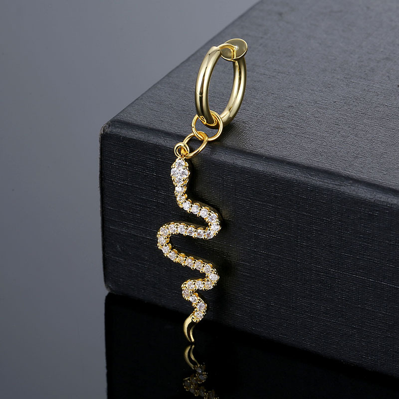 Snake Piercing Adjustable False Belly Button Nipple Ring  - Gold - One Size - image 1