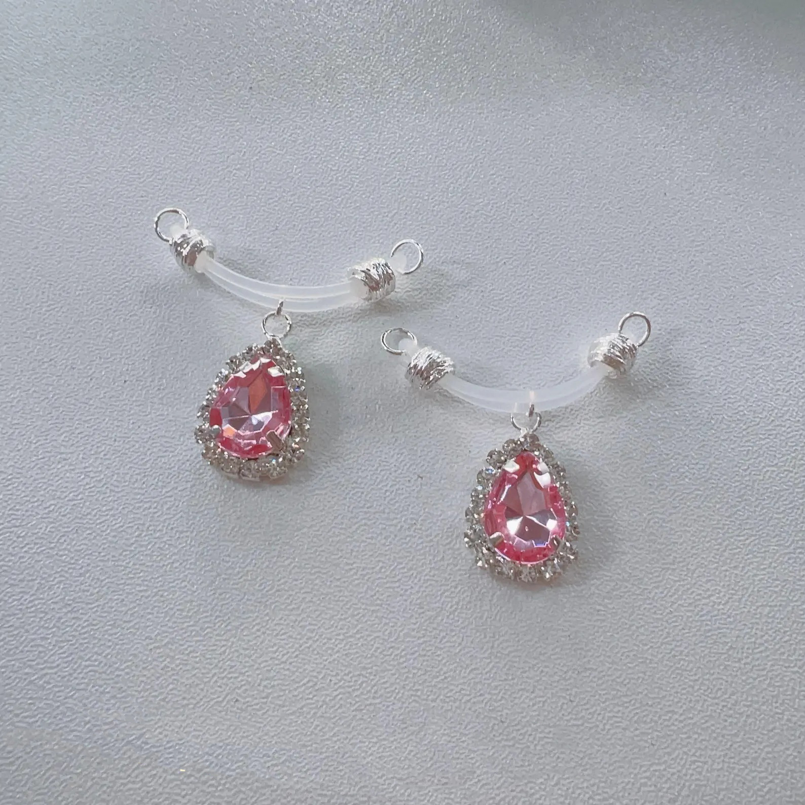 Pendant Fake Nipple Ring Adjustable Lingerie Accessories - Hot Pink Pendants - 2 pack (one pair) - image 1