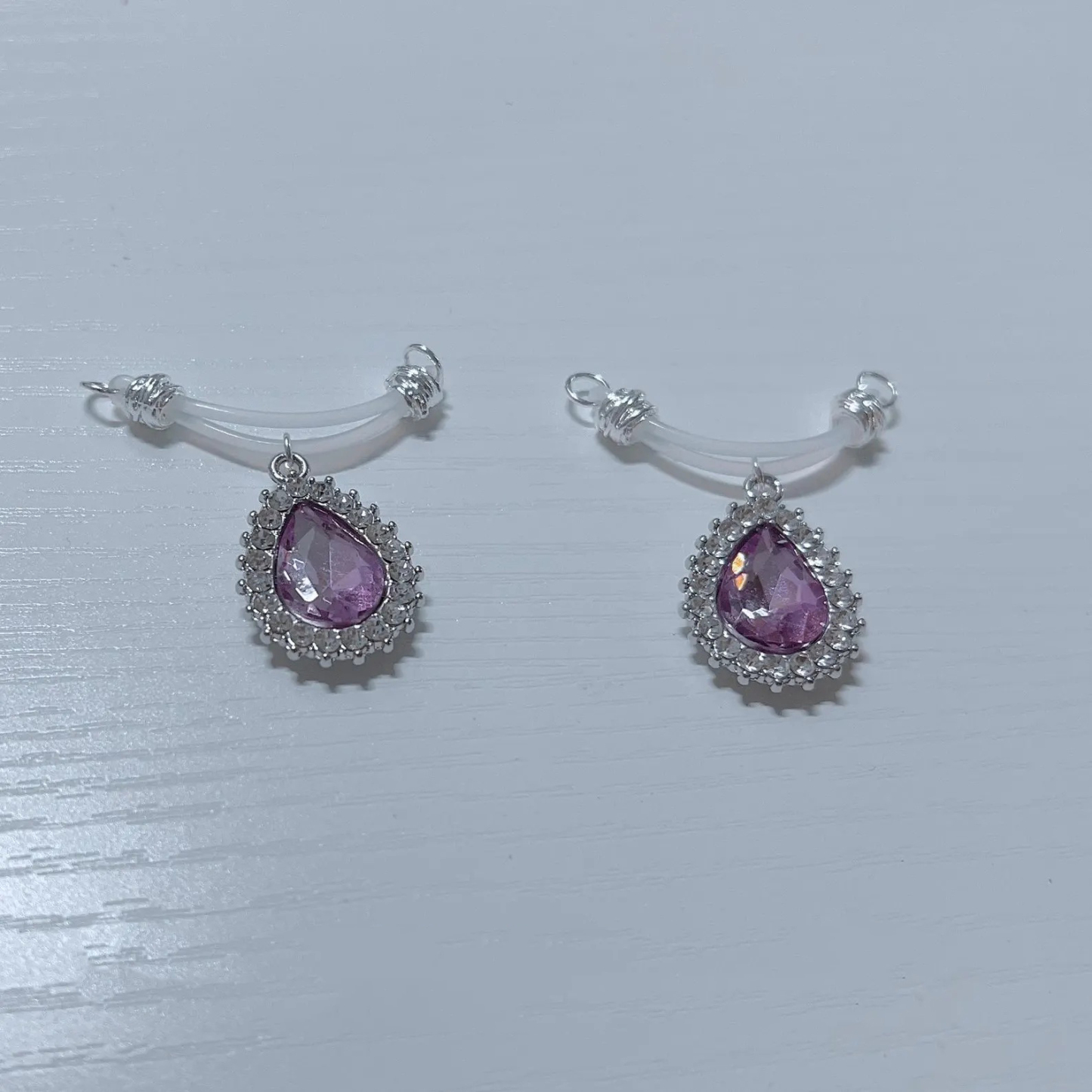 Pendant Fake Nipple Ring Adjustable Lingerie Accessories - Light Purple Pendants - 2 pack (one pair) - image 3