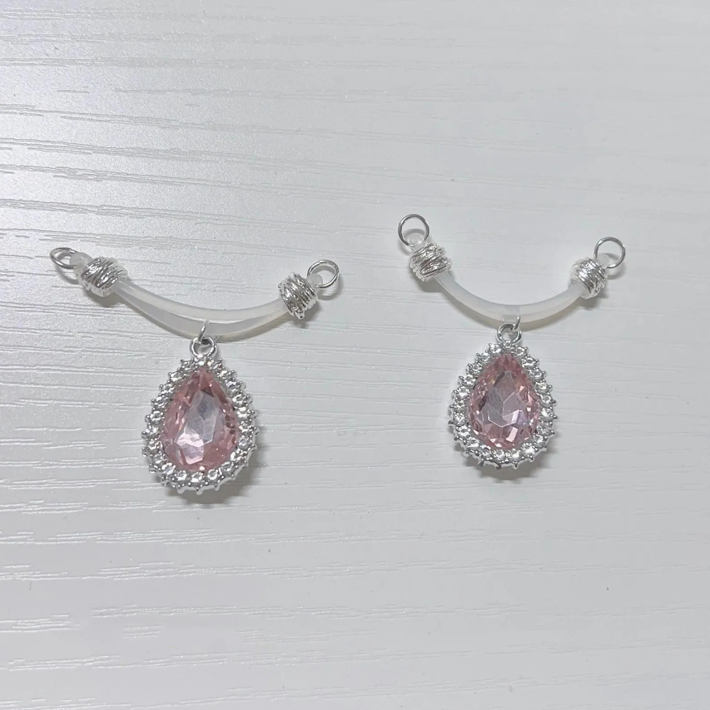 Pendant Fake Nipple Ring Adjustable Lingerie Accessories - Light Pink Pendants - 2 pack (one pair) - image 2