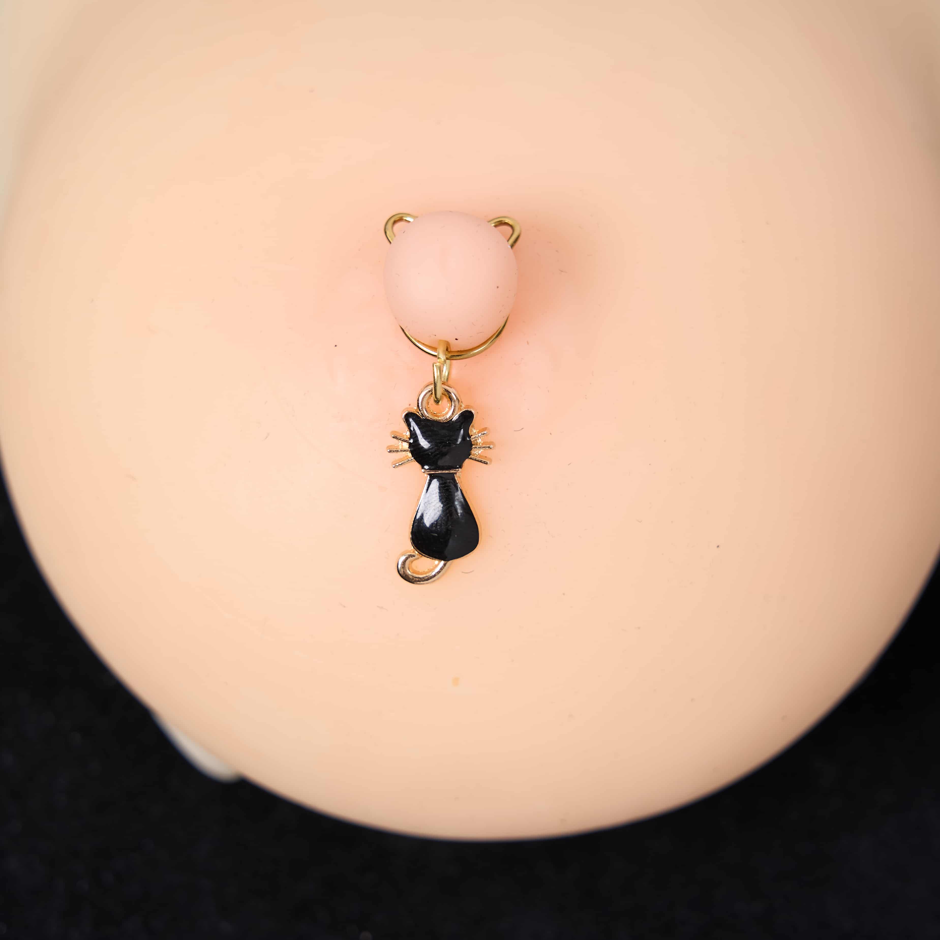 Black Cat Adjustable Non-Piercing Nipple Rings - image 2