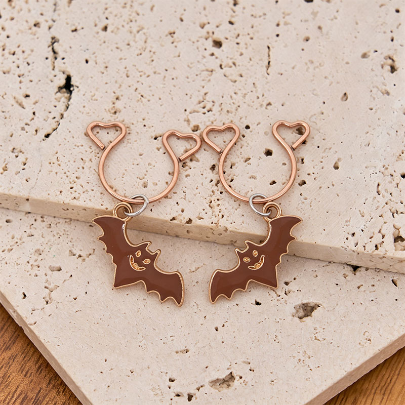 Bat Charm Nipple Clamp Adjustable Lingerie Accessories - Brown - 2 pack (one pair) - image 1