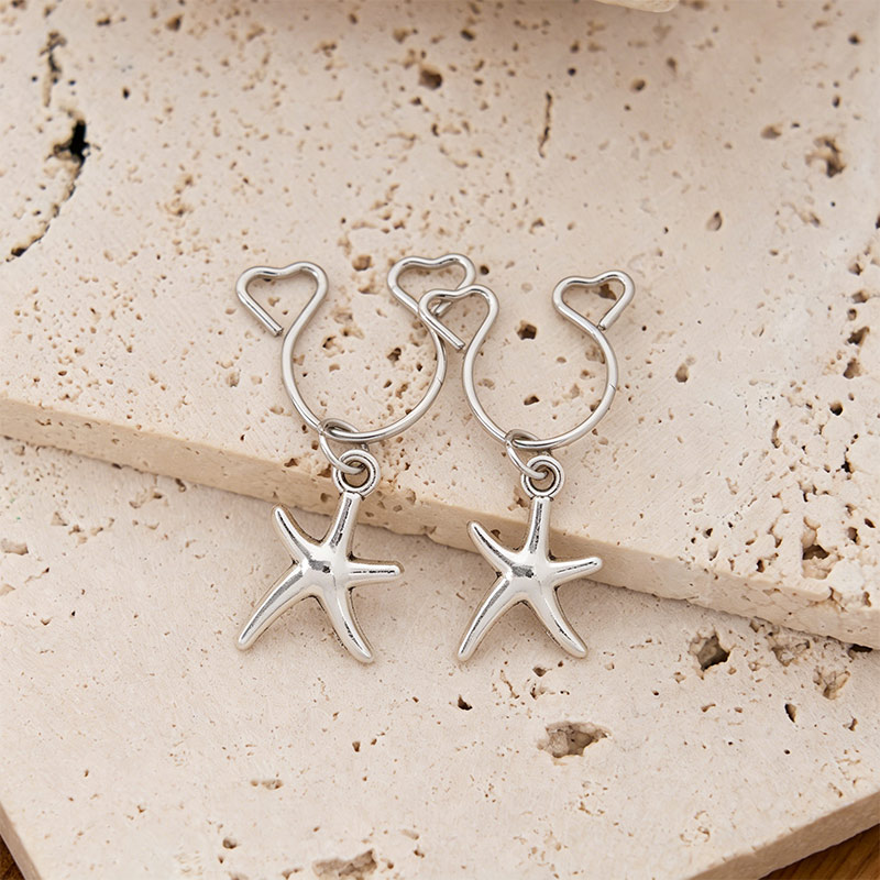 Starfish Charm Nipple Clamp Adjustable Lingerie Accessories - Silver - 2 pack (one pair) - image 1