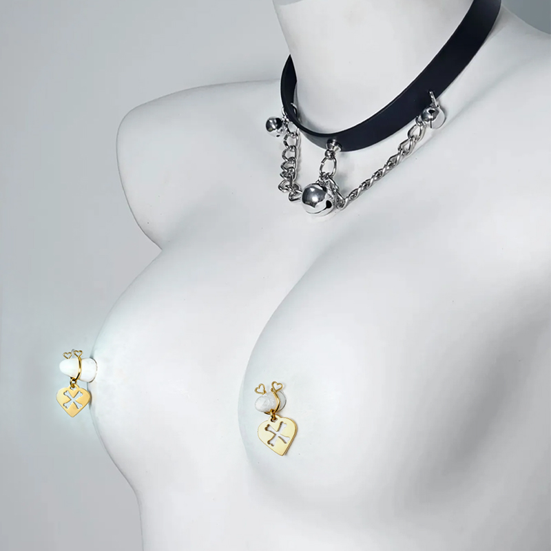 Heart Crossbone Adjustable Nipple Clamp SM Accessories - image 2