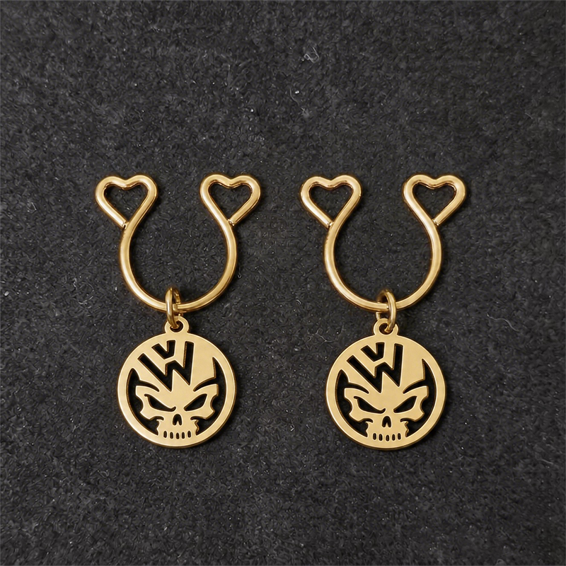Skull Adjustable Nipple Clamp SM Accessories - Gold - 2 pack (one pair) - image 1