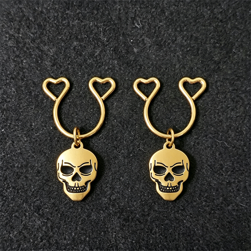 Skull Adjustable Nipple Clamp SM Accessories - Gold - 2 pack (one pair) - image 4
