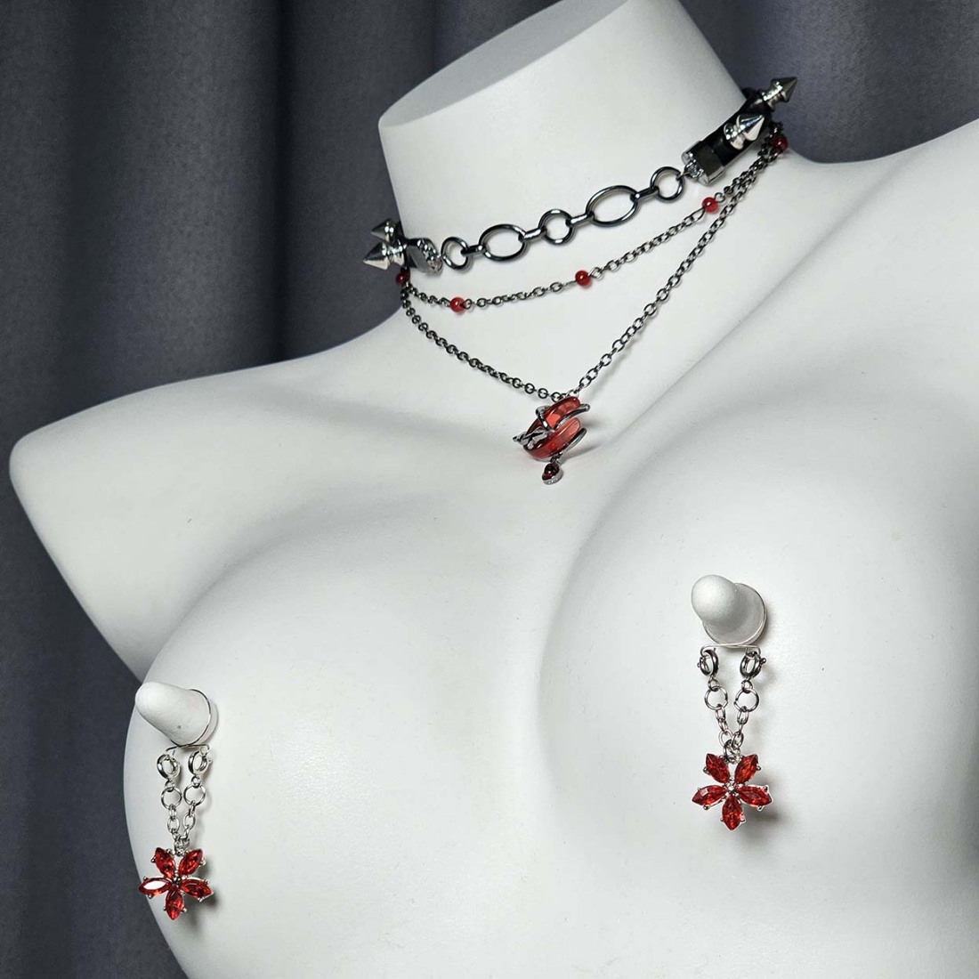 Blood Moon Chains Nipple Ring Adjustable Lingerie Accessories - image 1
