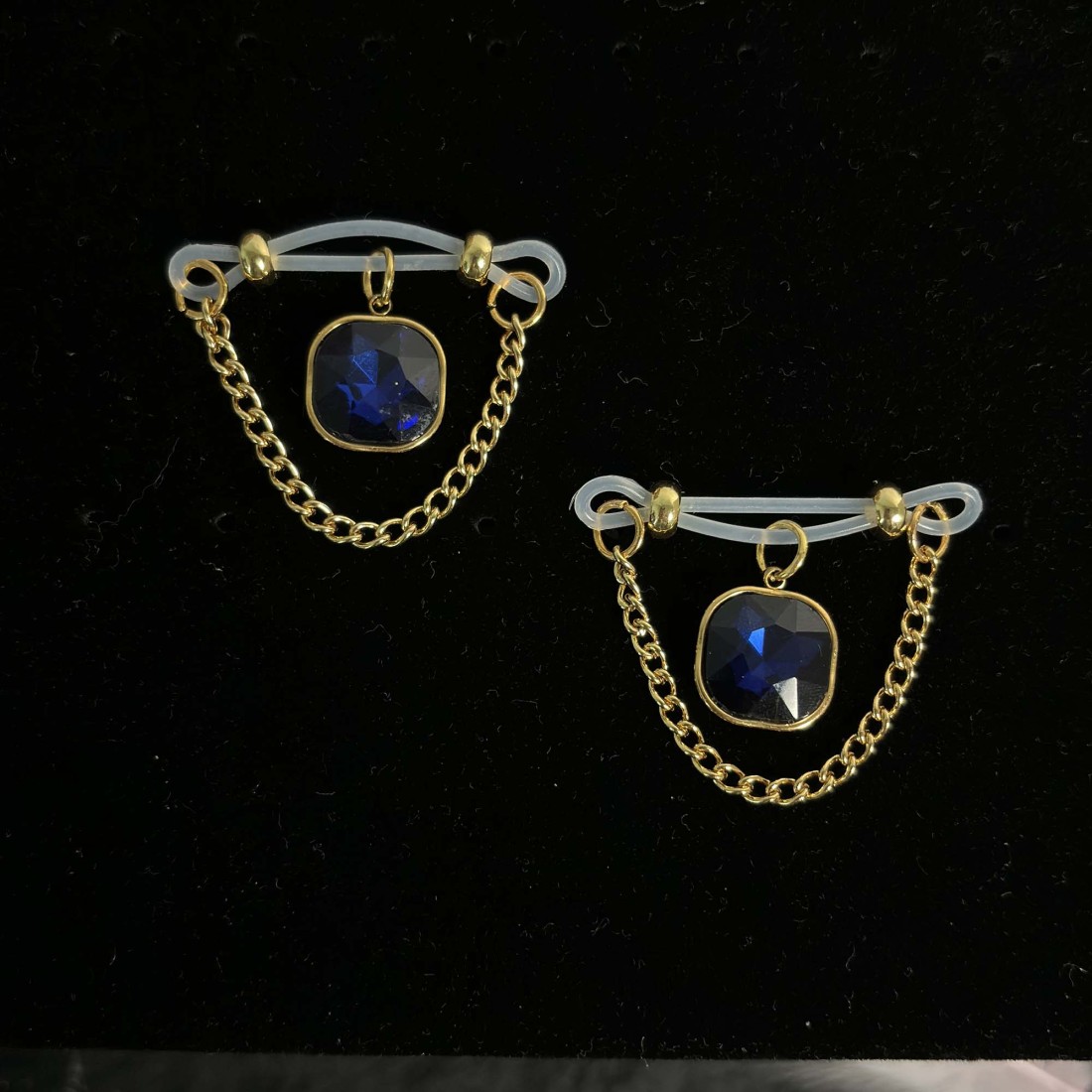 Gilded Bite Nipple Ring Adjustable Lingerie Accessories - Blue - 2 pack (one pair) - image 2
